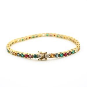 Joan Rivers Gold Tone Multi Gem Bracelet